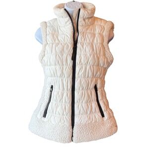 Calvin Klein Performance Cream Quilted Sherpa Vest Size Small